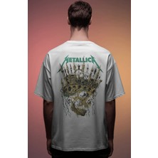 Sevbano Metallica Rock Metal Müzik Grubu Baskılı Unisex Oversize Premium Tişört