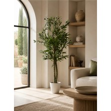 Cennet Home Olivia 130 cm Dekoratif Yapay Zeytin Ağacı – Beyaz Saksıda