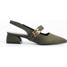 Duxal Shoes Yolanda Kadın Kahverengi Süet Çift Toka Detaylı Kısa Topuklu Ayakkabı- Babet
