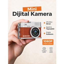 Mobixom Mini Dijital Kamera Selfie Video Vlog Kamerası Mini Anahtarlık 1080P LK-027 Kahverengi