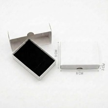 Kutu Deposu 9X9X3 cm Tam Kapaklı Selefonlu Süngerli Takı Kutusu - Beyaz (Demonte) (50 Adet)