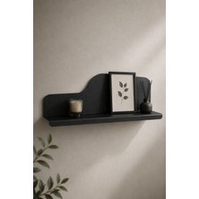 Modern Minimal Siyah Metal Duvar Rafı,dekoratif Duvara Monte Raf,salon Antre Banyo Yatak Odası Mutfak Rafı (60CM)