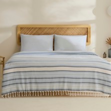 Karaca Home Lynora Çift Kişilik Peştemal Pike Takımı Mavi