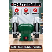 SCHUTZENGER 150MM Bıçak Bileme Zımpara Makinesi Balta Bıçak Demir Bileme Taş Motor YEŞİL-150M