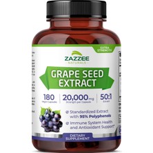 Zazzee High Strength Grape Seed 50:1 Extract, 180 Capsules, 95% Polyphenols Vegan, 400 Mg Per Capsule
