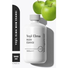Cage Art Studio Yeşil Elma Mum Esansı 1000 ml - Yüksek Kalite Mum Koku Esansı, Soya Wax ve Parafin Uyumlu