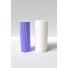 Cage Art Studio Büyük Desenli Silindir Mum Silikon Kalıp 15 cm - Pillar Mum Kalıbı, Soya Wax Uyumlu