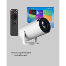 Aydogan's Ayd 4K Destekli Full Hd Projeksiyon Cihazı – 130 Inç Geniş Ekran, Wifi ve HDMI Bağlantılı