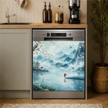 Laputa Tükkan Bulaşık Makinesi Sticker 70X70 cm Kırmızı Şemsiye Model 4