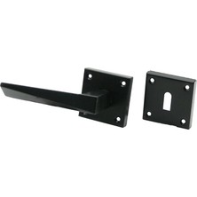 Eco Lounge 4 Takım Pratik Prizma Oda Siyah Rozetli Kapı Kolu BX40