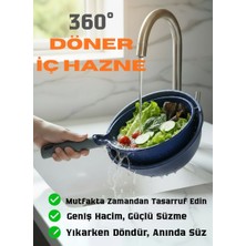 Vilora Home Premium 360° Döner Sebze-Meyve Yıkama Süzgeci – Akıllı Çift Katmanlı Tasarım