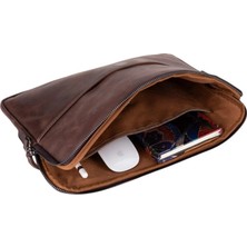 Eco Lounge Leeds 14 Inç MacBook ve Pc Uyumlu, Hakiki Deri, El Yapımı Kılıf, Karamel