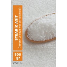Cage Art Studio Stearik Asit (Stearin) 500 Gram - Soya Wax ve Parafin Sertleştirici, Mum Yapım Malzemesi