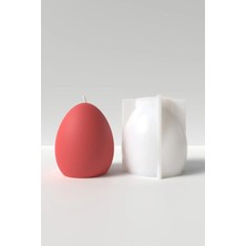 Cage Art Studio Paskalya Yumurtası Mum Silikon Kalıp 10 x 8.3 cm - Desensiz Yumurta Mum Kalıbı