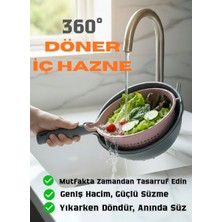 Vilora Home Premium 360° Döner Sebze-Meyve Yıkama Süzgeci – Akıllı Çift Katmanlı Tasarım
