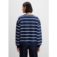 Mavi Yuvarlak Yaka Logo Sweatshırt Dress Blue