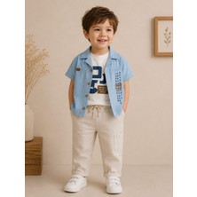 3'lü Erkek Çocuk Takımı, Gömle, Tişört ve Pantalon 2 - 5 Yaş