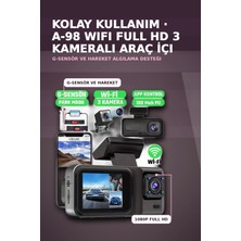 Eco Lounge 1080P Full Hd 3 Kameralı Wi-Fi Bağlantılı Araç Içi Kayıt Cihazı ve Park Kamerası Seti