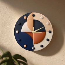 🕒 Bohem Modern Duvar Saati ✨ Sessiz Mekanizma 🎨 Camsız Mdf Dekoratif Salon ve Oturma Odası Saati 33CM