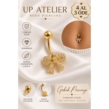 Up Atelier Taşlı Kurdele Göbek Piercing