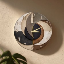 🕒 Bohem Modern Duvar Saati ✨ Sessiz Mekanizma 🎨 Camsız Mdf Dekoratif Salon ve Oturma Odası Saati 33CM