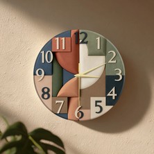 🕒 Bohem Modern Duvar Saati ✨ Sessiz Mekanizma 🎨 Camsız Mdf Dekoratif Salon ve Oturma Odası Saati 33CM