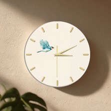 🕒 Minimal Kuş Modern Duvar Saati ✨ Sessiz Mekanizma 🎨 Camsız Mdf Dekoratif Salon, Mutfak ve Oturma Odası Saati 33CM