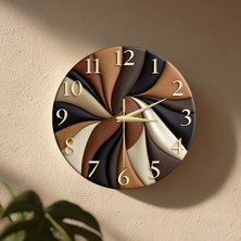 🕒 Bohem Modern Duvar Saati ✨ Sessiz Mekanizma 🎨 Camsız Mdf Dekoratif Salon ve Oturma Odası Saati 33CM