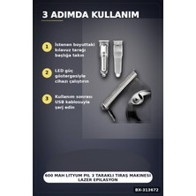 Eco Lounge 600 Mah Lityum Pil 3 Taraklı Tıraş Makinesi Lazer Epilasyon Öncesi Kısaltma BX-313672