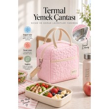 Bahels Star Puffy Pembe Termal Çanta Yemek Taşıma Beslenme Çantası Isı Yalıtımlı Askılı Çanta