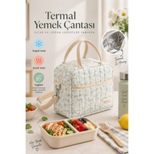Bahels Mint Papatya Termal Çanta Yemek Taşıma Beslenme Çantası Isı Yalıtımlı Askılı Çanta