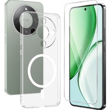 Vendas Honor Magic 8 Lite 5g Uyumlu Kamera Korumalı M-Safe Şarj Özellikli Şeffaf Zore London Sert Pc Kapak + Nano Ekran Koruyucu
