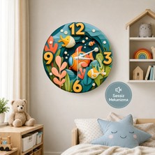 🕒 Deniz Akvaryum Temalı⭐ Sessiz Çocuk Duvar Saati 🎈 Mdf Dekoratif Çocuk Odası Saati 33CM