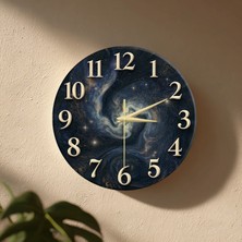 🕒 Galaxy Temalı Modern Duvar Saati ✨ Sessiz Mekanizma 🎨 Camsız Mdf Dekoratif Salon, Mutfak ve Oturma Odası Saati 33CM