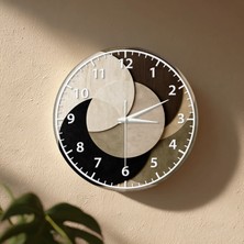 🕒 Bohem Modern Duvar Saati ✨ Sessiz Mekanizma 🎨 Camsız Mdf Dekoratif Salon ve Oturma Odası Saati 33CM