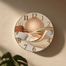 🕒 Bohem Modern Duvar Saati ✨ Sessiz Mekanizma 🎨 Camsız Mdf Dekoratif Salon, Mutfak ve Oturma Odası Saati 33CM