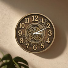 🕒 Mekanizma Görünümlü Duvar Saati ✨ Sessiz Mekanizma 🎨 Camsız Mdf Dekoratif Salon, Mutfak ve Oturma Odası Saati 33CM