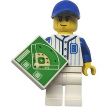 Orjinal LEGO Minifigür Baseball Player