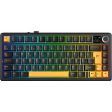 Aula F75 Max Mekanik Gaming Oyuncu Klavyesi Tkl Rgb Graywood V4 Switch Kablosuz Makrolu Hot Swap Türkçe Q Siyah