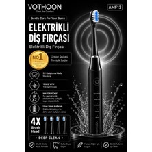 Royaleks Şarjlı Diş Fırçası 15000 Vpm Titreşim Gücü, 500MAH Batarya, 5 Temizlik Modu Siyah