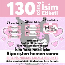 Dijitalist Baskı Okul Etiketi Kalem Defter Etiketi Kuromi Özel Isim Yazılabilen Etiket - 130 Adet