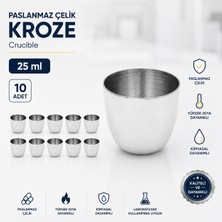 Labolist Paslanmaz Çelik Kroze 25 ml - Crucible - 10 Adet
