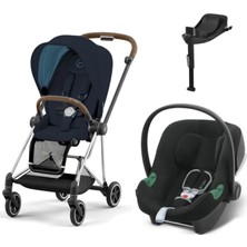 Cybex Mios Travel Sistem | Chrome Brown Midnight Blue & Aton Bazalı Volcano Black