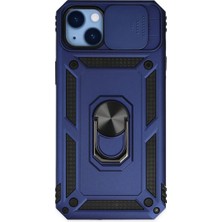 Royaleks Iphone 14 Plus Kılıf Pars Lens Yüzüklü Silikon - Lacivert
