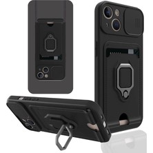 Royaleks Iphone 14 Plus Kılıf Zuma Kartvizitli Yüzüklü Silikon - Siyah