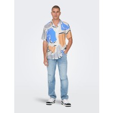 Only & Sons Onsdab Reg Abstract Slub Shırt 22026102 Erkek Gömlek