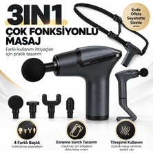 Solezon 3in1 Çok Fonksiyonlu Esneme Bantlı 4 Başlıklı Titreşimli Masaj Aleti