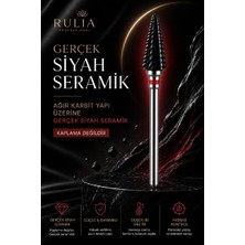 Rulia Professional Siyah Seramik Freze Ucu Kırmızı Bant Ağır Karbit Yapı Hızlı Jel ve Protez Tırnak Söküm