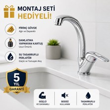 Sardıcı Defne Lavabo Bataryası 5 Yıl Garantili Pirinç Gövde Çift Su Girişli Musluk