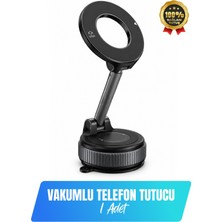 Vakumlu Manyetik Araç Içi Telefon Tutucu 360° Döner Katlanabilir Magsafe Uyumlu Siyah